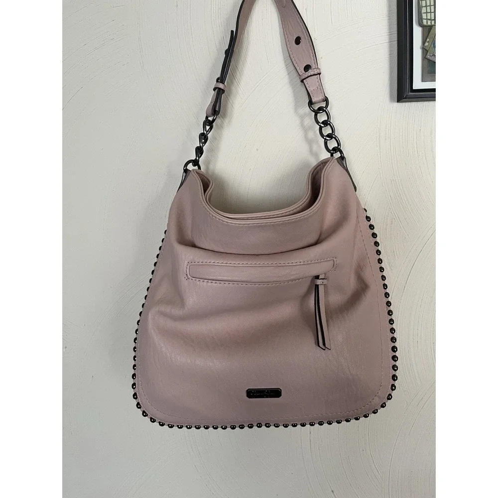 New! Jessica Simpson Camile Hobo Stud-Trim Shoulder Tote Bag